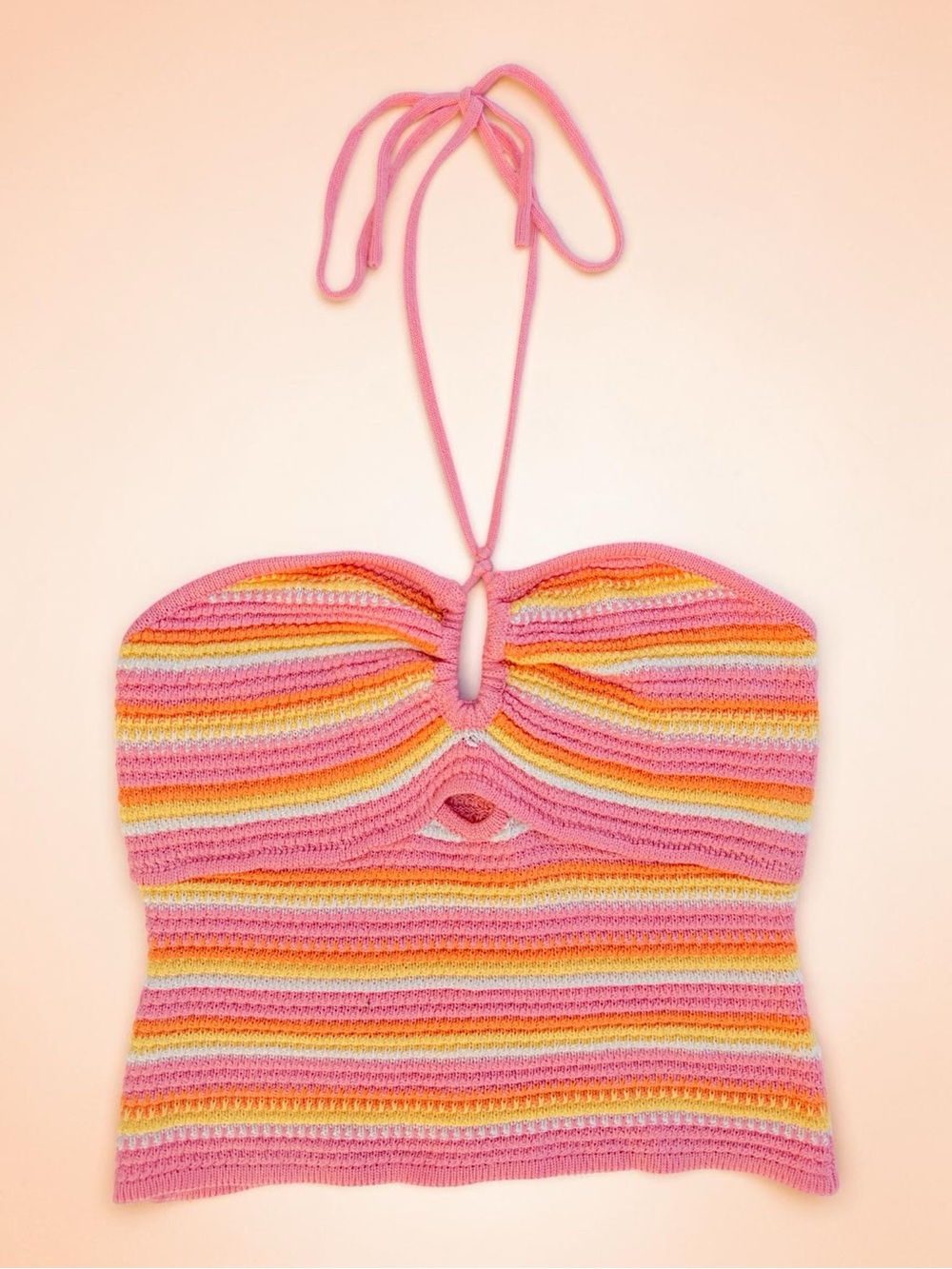 ✨Madden NYC✨Sherbet Striped Halter Sweater Top ✨